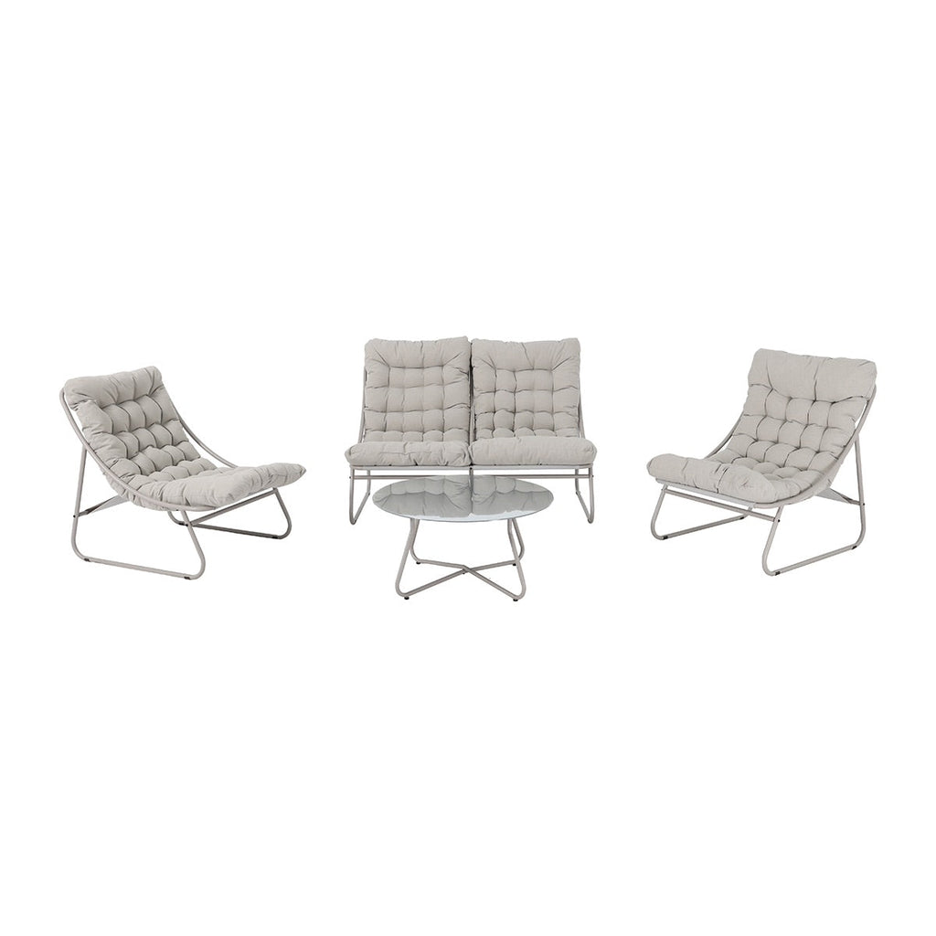 Dryveta Auren 4-Piece Outdoor Sofa Set White Steel Frame