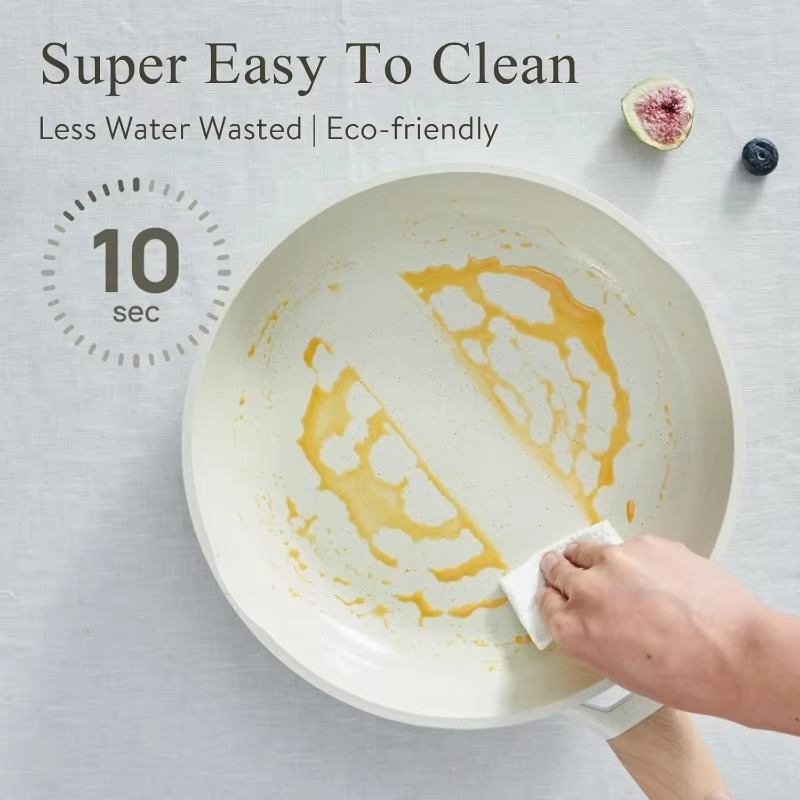 Dryveta Ceramic Nonstick Cookware Set 22-Piece Tempered Glass Lids