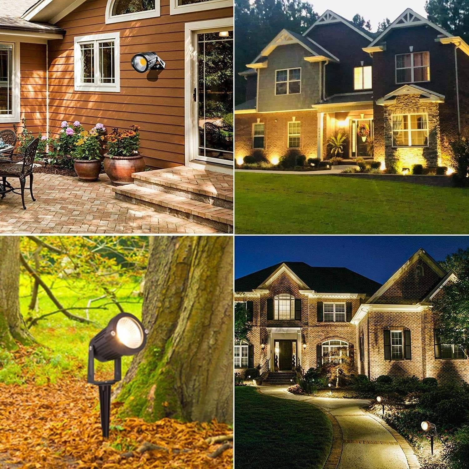Dryveta 10-Pack LED Landscape Lights 12V 5W 3000K Outdoor Garden Spotlights IP65 Black