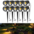 Dryveta 10-Pack LED Landscape Lights 12V 5W 3000K Outdoor Garden Spotlights IP65 Black