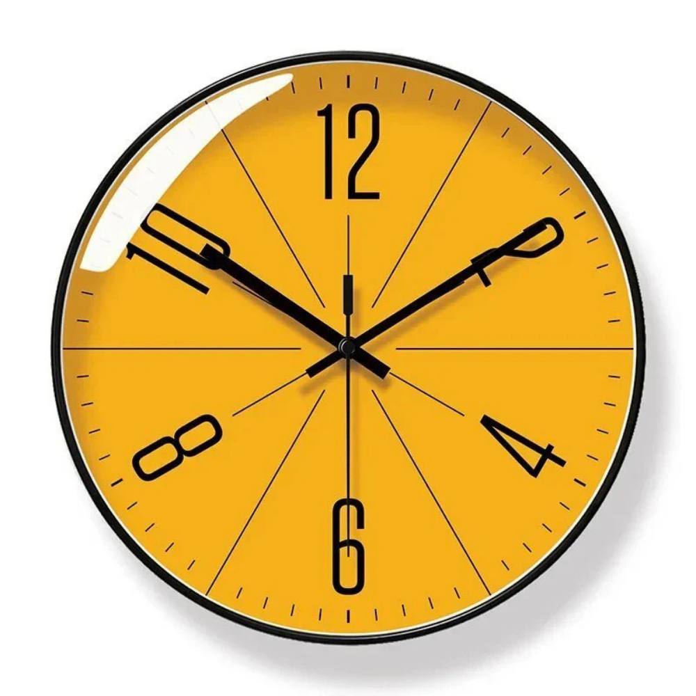 Dryveta Minimalist Silent Quartz Wall Clock Glass Front 11.8in Black