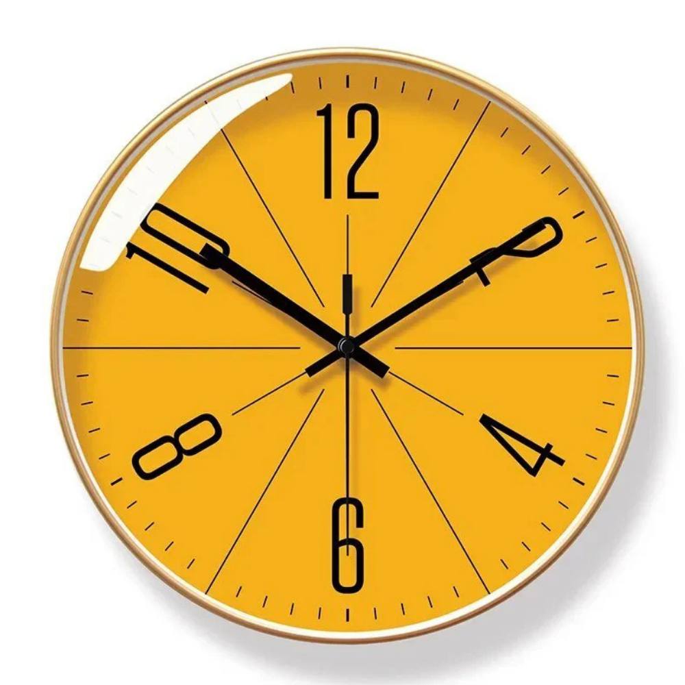 Dryveta Minimalist Silent Quartz Wall Clock Glass Front 11.8in Black