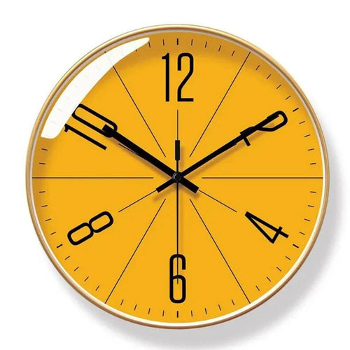 Dryveta Minimalist Silent Quartz Wall Clock Glass Front 11.8in Black