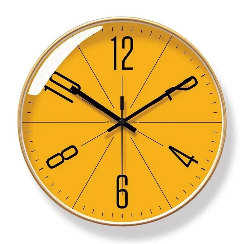 Dryveta Minimalist Silent Quartz Wall Clock Glass Front 11.8in Black