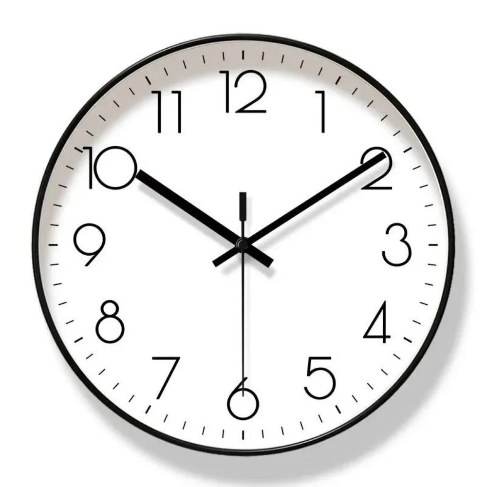 Dryveta Minimalist Silent Quartz Wall Clock Glass Front 11.8in Black